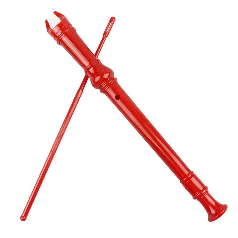 Mr.Power Soprano Recorder German Style C Key for Beginner Student Music Class 3 Piece ABS With Thumb Rest + Fingering Chart + Cleaning Stick + Carrying Bag (Red) - Image 5